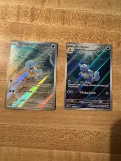 Pokemon 151 Squirtle IR 170/165 and Wartortle 171/165 Near Mint Holos - Image 2