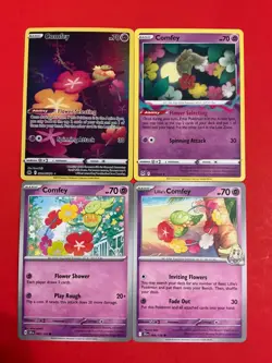 x4 Comfey pokemon mixed lot Cute flower sweet 764 collection SIR rare Holo - Image 1