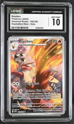 Pokemon Blaziken 192/182 Illustration Rare Destined Rivals - CGC 10 - Image 1
