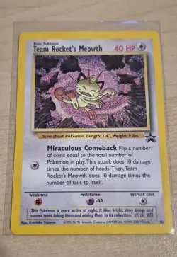 2000 POKEMON TEAM ROCKET'S MEOWTH #18 BLACK STAR PROMO - NM - Image 1