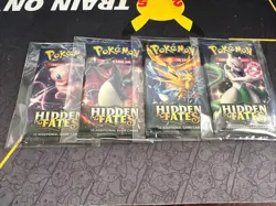 Pokemon TCG Hidden Fates Booster Pack Art Set 4 Packs - Image 2