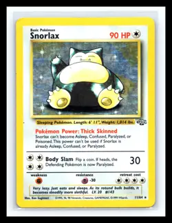 💥 SNORLAX | Pokemon TCG 1999 | (Jungle Set) HOLO FOIL RARE Vintage # 11/64 - Image 1