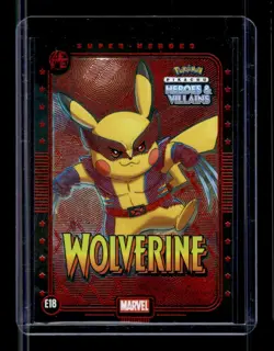 Pikachu Heroes & Villains FLASH EDITION RED HOLO Pokemon Cards Wolverine - Image 1