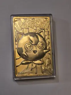 1999 Jigglypuff Pokemon 23K Gold Plated Trading Card Bar - Image 1