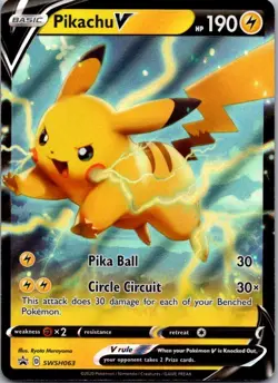 Pikachu V Promo SWSH: Sword & Shield Promo Cards SWSH063 NM - Image 1