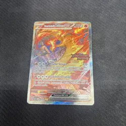 3 x Stamped Pokemon TCG Team Rocket's Moltres ex Destined Rivals UPC Promo Cards - Image 2