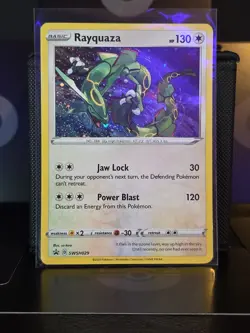 Rayquaza SWSH029: Sword & Shield Promo Card Cosmic Holo Pokemon TCG Card - Image 1