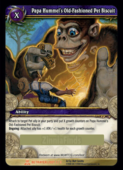 World of Warcraft TCG Loot Card Papa Hummel's Old-Fashioned Pet Biscuit - Image 1