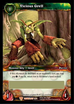 World of Warcraft TCG Loot Card Vicious Grell Gregarious Grell Moss Pet - Image 1