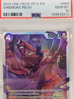 One Piece Op 12 English Vinsmoke Reiju Character Card Wifu Psa 10 - Image 1