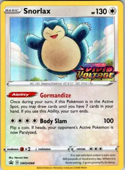 Snorlax - (Prerelease) Promo SWSH: Sword & Shield Promo Cards SWSH068 NM - Image 1