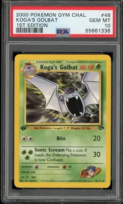 PSA 10 Koga's Golbat 1st Edition Gym Challenge 46/132 Pokemon Card - Image 1
