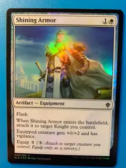 MTG 1x FOIL Shining Armor Throne of Eldraine Pauper Magic the Gathering x1 NM - Image 1