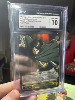 CGC 10 GEM MT! | 2015 Weiss Attack on Titan SR Paving a Way Eren! TCG Mint, CCG - Image 1