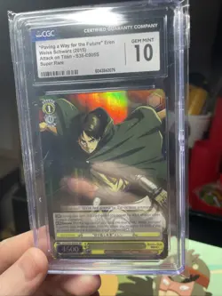CGC 10 GEM MT! | 2015 Weiss Attack on Titan SR Paving a Way Eren! TCG Mint, CCG - Image 3