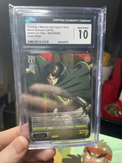 CGC 10 GEM MT! | 2015 Weiss Attack on Titan SR Paving a Way Eren! TCG Mint, CCG - Image 4