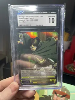 CGC 10 GEM MT! | 2015 Weiss Attack on Titan SR Paving a Way Eren! TCG Mint, CCG - Image 5