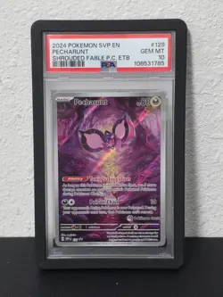 PSA 10 GEM MINT Pecharunt 129 Pokemon Center ETB Stamped Promo - Shrouded Fable - Image 1