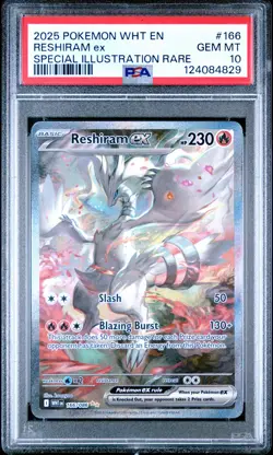2025 POKEMON WHT EN-WHITE FLARE SPECIAL ILLUSTRATION RARE RESHIRAM EX PSA 10 - Image 1