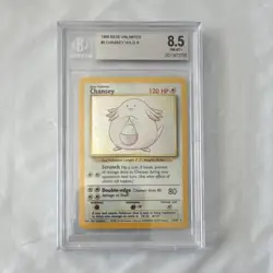 Pokemon TCG Chansey Base Set Unlimited 3/102 Holo Rare Beckett 8.5 Basic 120 HP - Image 1