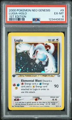 PSA 6 EX-MT Pokemon Lugia Neo Genesis Holo 1st Edition 9/111 - Image 1