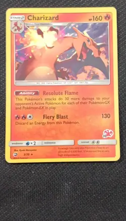 Charizard 003/070 Battle Academy Promo 2018 160 HP Fiery Blast Stamped Pokemon … - Image 1
