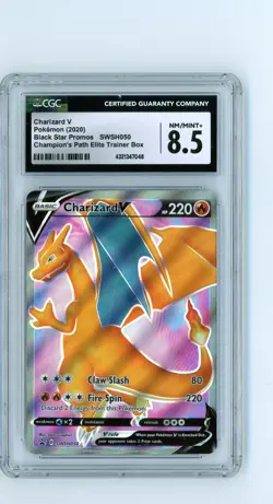 💥 CHARIZARD V Pokemon 2020 SWSH Black Star Promo Rare Holo # SWSH050 CGC 8.5 - Image 1