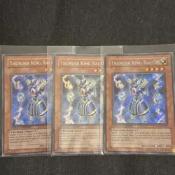 YUGIOH THUNDER KING RAI-OH SECRET RARE YG02-EN001 x3 PLAYSET - Image 1