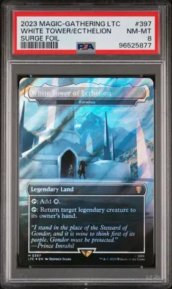PSA 8 White Tower of Ecthelion - Karakas Surge Foil Lord Of The Rings MTG - Image 1
