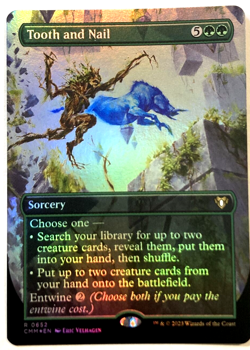 MTG Tooth and Nail BORDERLESS FOIL Commander Masters 652 NM - Image 1