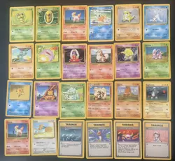 Vintage Pokemon Base Set Starter Lot – 24 Different Cards – WOTC Base Set - Image 1