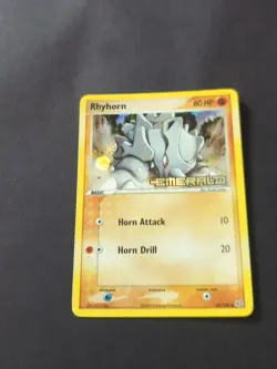 Pokemon TCG Emerald Rhyhorn Card #62/106 Holo - Image 2
