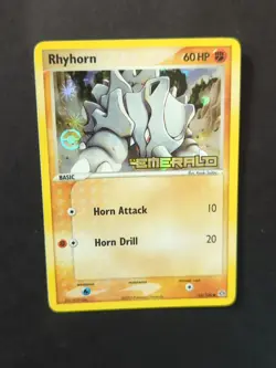 Pokemon TCG Emerald Rhyhorn Card #62/106 Holo - Image 5