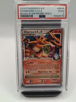2009 POKEMON DIAMOND & PEARL BLACK STAR PROMO HOLO #DP45 CHARIZARD G LV.X PSA 2 - Image 1