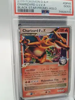2009 POKEMON DIAMOND & PEARL BLACK STAR PROMO HOLO #DP45 CHARIZARD G LV.X PSA 2 - Image 2