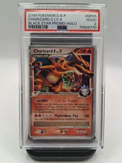 2009 POKEMON DIAMOND & PEARL BLACK STAR PROMO HOLO #DP45 CHARIZARD G LV.X PSA 2 - Image 3