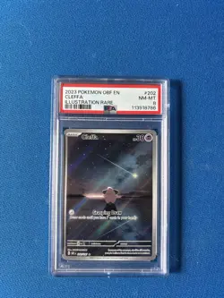 2023 POKEMON OBF EN-OBSIDIAN FLAMES ILLUSTRATION RARE #202 CLEFFA PSA 8 - Image 1
