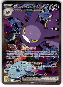 Pokemon TCG SV10: Destined Rivals #234/182 Team Rocket's Crobat ex NM - Image 1