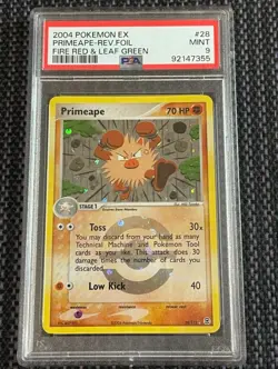 Primeape 28 PSA 9 fired red and lead green reverse foil 2004 pokemon vintage - Image 1
