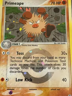 Primeape 28 PSA 9 fired red and lead green reverse foil 2004 pokemon vintage - Image 2