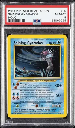 2001 POKEMON NEO REVELATION #65 SHINING GYARADOS-HOLO PSA 8 - Image 1