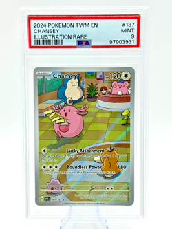 Pokemon 2024 English Twilight Masquerade IR Holo CHANSEY 187/167 PSA 9 MINT - Image 1