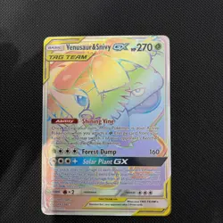 Pokemon TCG Venusaur And Snivy GX Full Art Rainbow (249/236) Cosmic Eclipse - Image 1