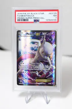 Pokemon Mewtwo EX XY Black Star Promo Full Art Holo XY125 2016 PSA 7 - Image 1