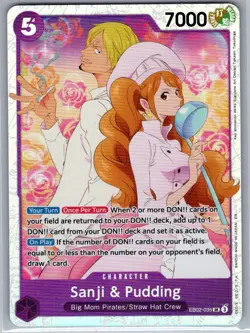 Sanji & Pudding EB02-035 SR English Anime 25th Collection - One Piece Card - NM - Image 1
