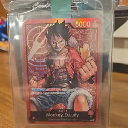 One Piece TCG MONKEY.D. LUFFY ENGLISH PRE-ERRATA FOIL LEADER NM ST01-001 EN - Image 1