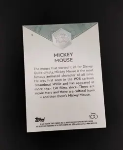 Mickey Mouse Topps Disney 100 Card 1X Recractor And 2X Base Card - Image 2