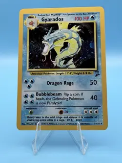 Vintage 2000 Pokemon Base Set 2 Gyarados 7/130 Holo Card - Image 1
