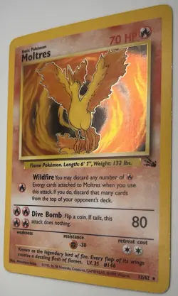 Pokemon Moltres Fossil Holo Rare 12/62 70 HP Basic 1999 The Pokemon Company Card - Image 4