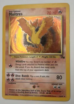 Pokemon Moltres Fossil Holo Rare 12/62 70 HP Basic 1999 The Pokemon Company Card - Image 5
